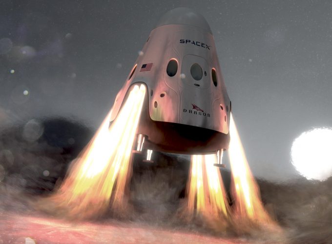Wallpaper SpaceX, ship, red dragon, mars, Space 415188675